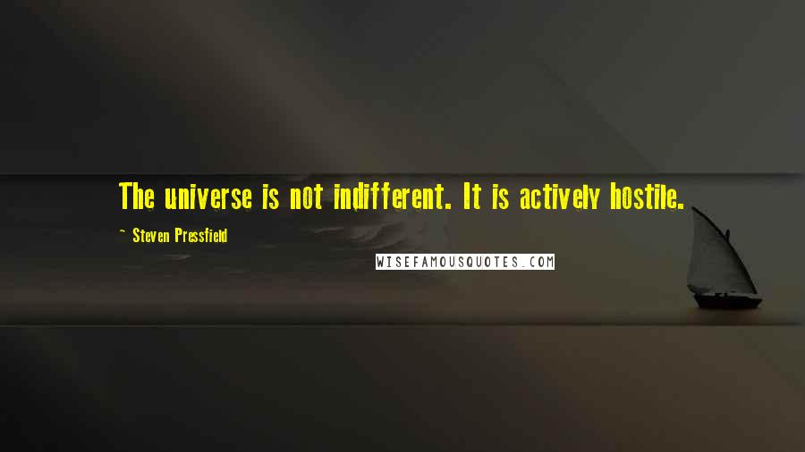 Steven Pressfield Quotes: The universe is not indifferent. It is actively hostile.