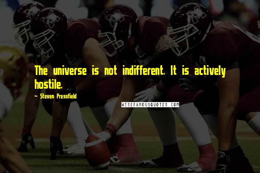 Steven Pressfield Quotes: The universe is not indifferent. It is actively hostile.