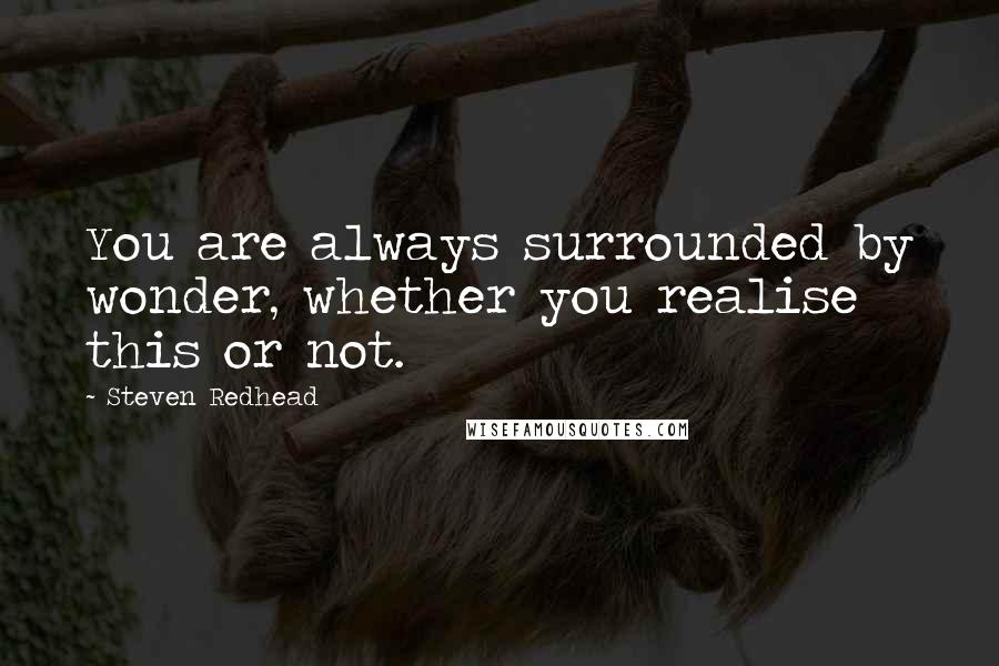 Steven Redhead Quotes: You are always surrounded by wonder, whether you realise this or not.