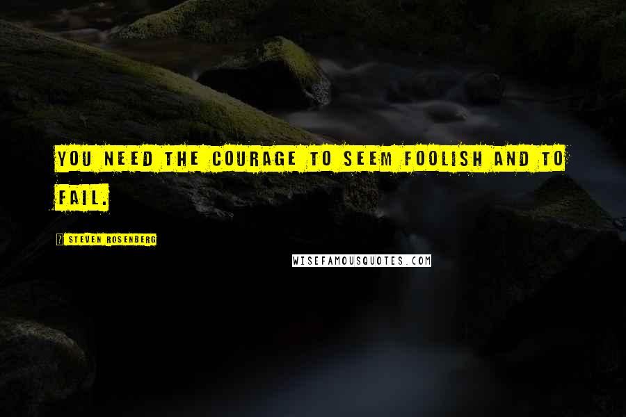 Steven Rosenberg Quotes: You need the courage to seem foolish and to fail.