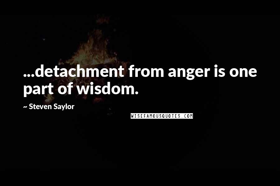 Steven Saylor Quotes: ...detachment from anger is one part of wisdom.