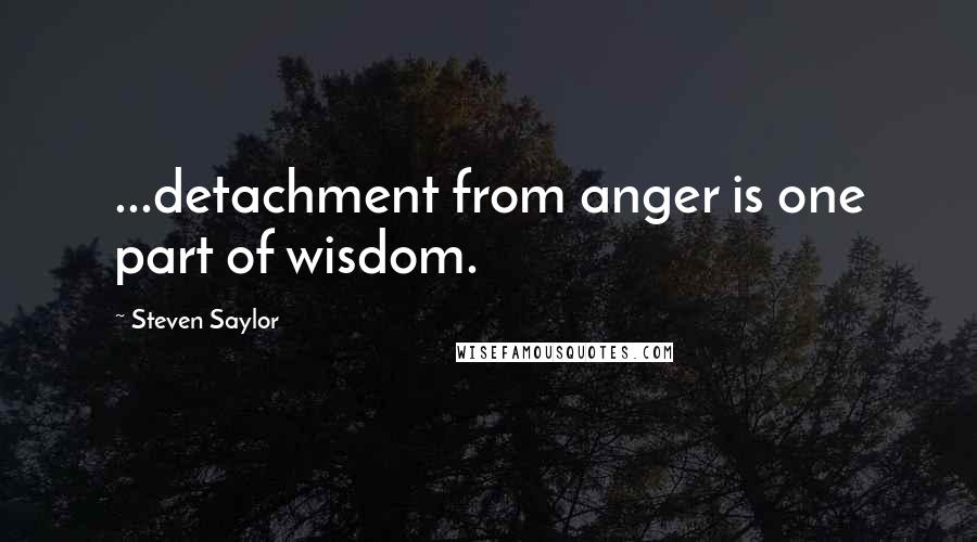 Steven Saylor Quotes: ...detachment from anger is one part of wisdom.