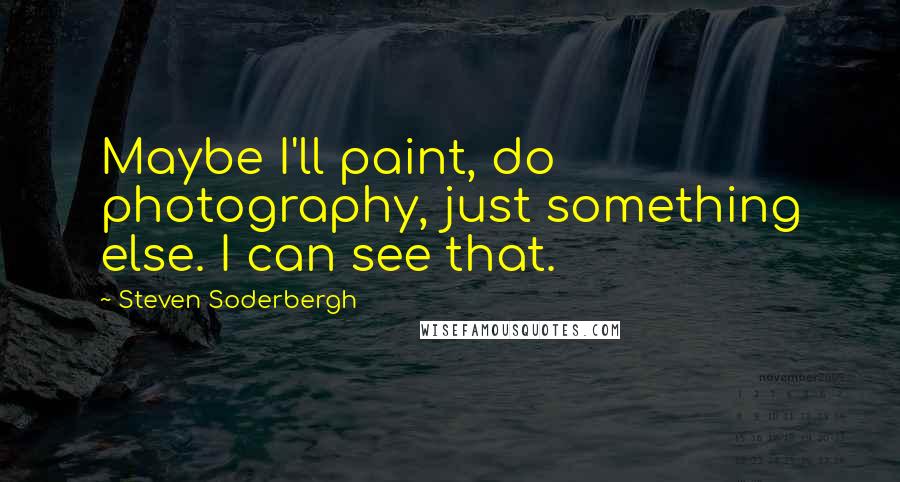 Steven Soderbergh Quotes: Maybe I'll paint, do photography, just something else. I can see that.