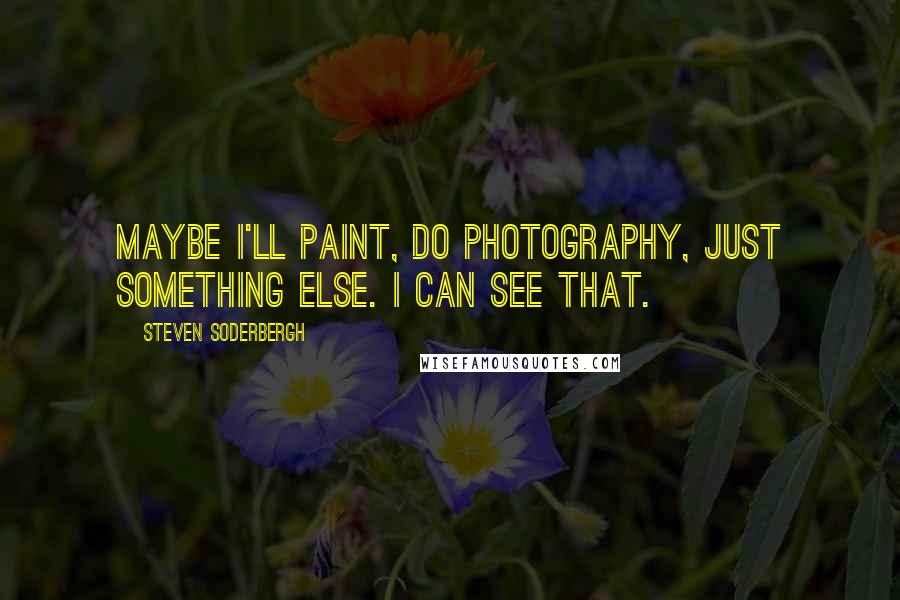 Steven Soderbergh Quotes: Maybe I'll paint, do photography, just something else. I can see that.