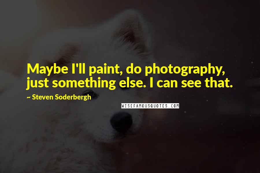 Steven Soderbergh Quotes: Maybe I'll paint, do photography, just something else. I can see that.