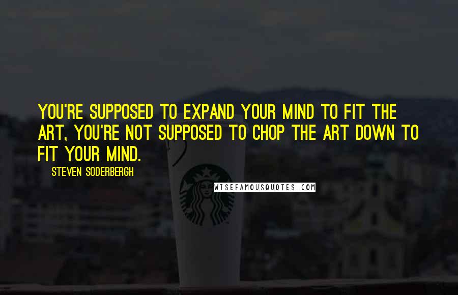 Steven Soderbergh Quotes: You're supposed to expand your mind to fit the art, you're not supposed to chop the art down to fit your mind.