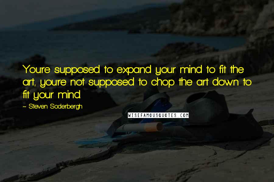 Steven Soderbergh Quotes: You're supposed to expand your mind to fit the art, you're not supposed to chop the art down to fit your mind.