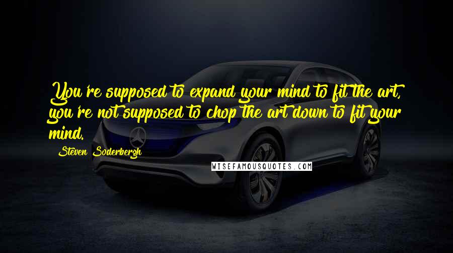 Steven Soderbergh Quotes: You're supposed to expand your mind to fit the art, you're not supposed to chop the art down to fit your mind.