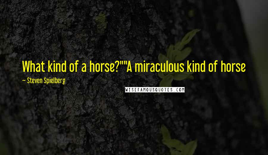 Steven Spielberg Quotes: What kind of a horse?""A miraculous kind of horse