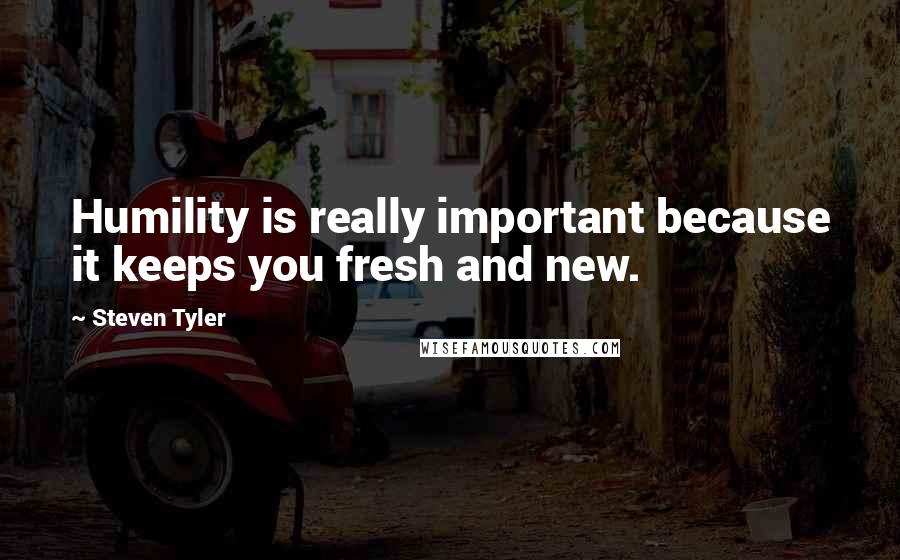 Steven Tyler Quotes: Humility is really important because it keeps you fresh and new.