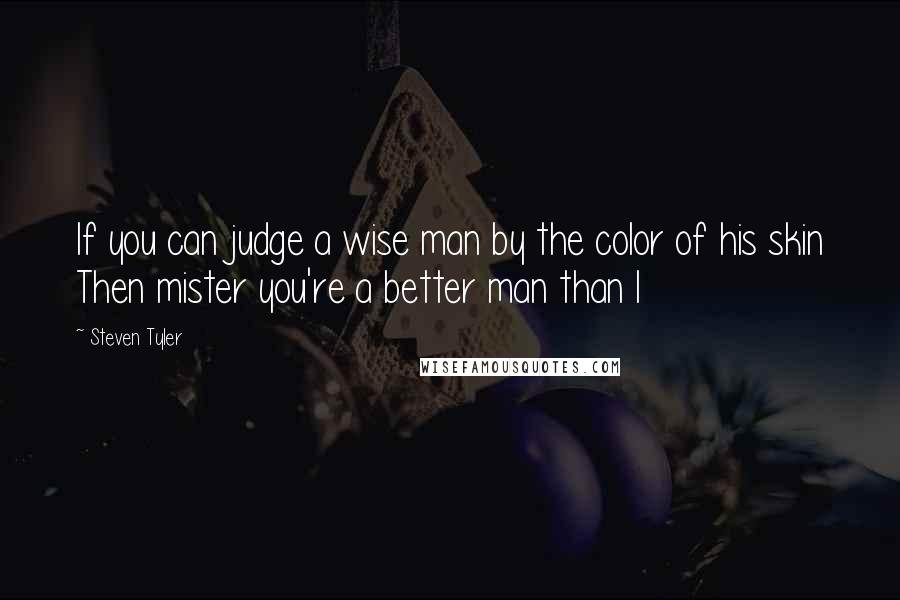 Steven Tyler Quotes: If you can judge a wise man by the color of his skin Then mister you're a better man than I