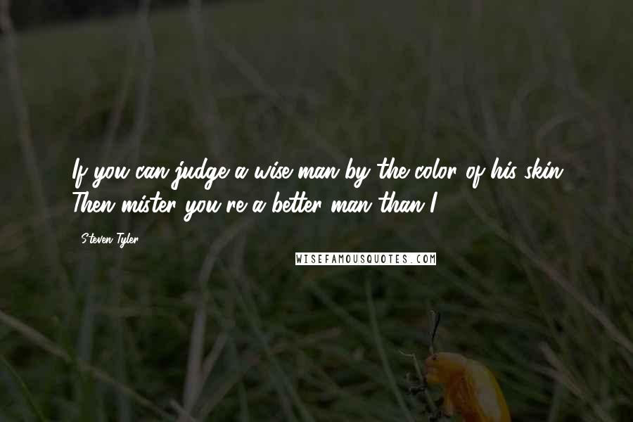 Steven Tyler Quotes: If you can judge a wise man by the color of his skin Then mister you're a better man than I