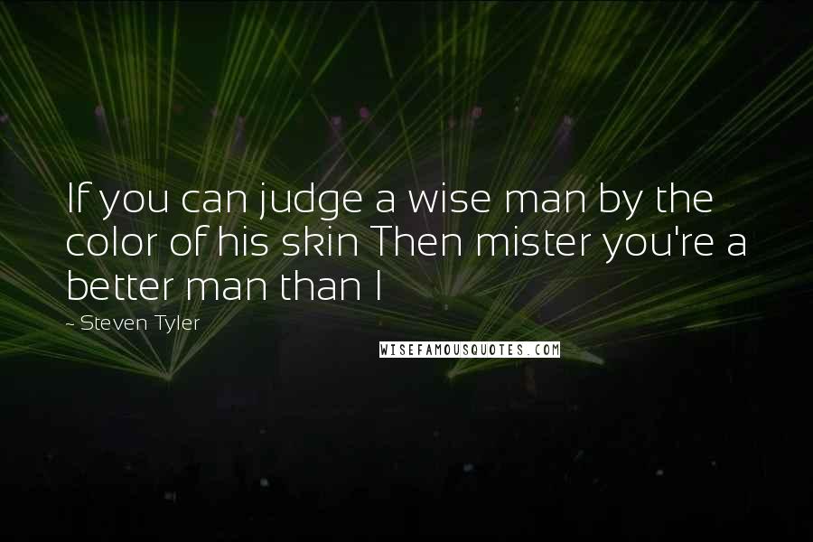 Steven Tyler Quotes: If you can judge a wise man by the color of his skin Then mister you're a better man than I