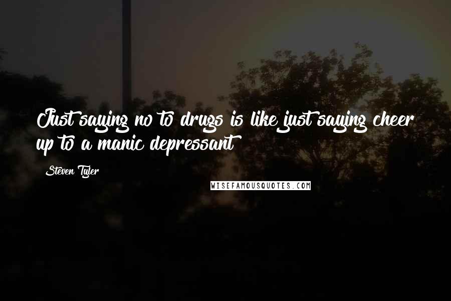 Steven Tyler Quotes: Just saying no to drugs is like just saying cheer up to a manic depressant