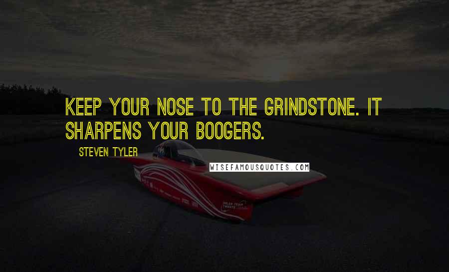 Steven Tyler Quotes: Keep your nose to the grindstone. It sharpens your boogers.