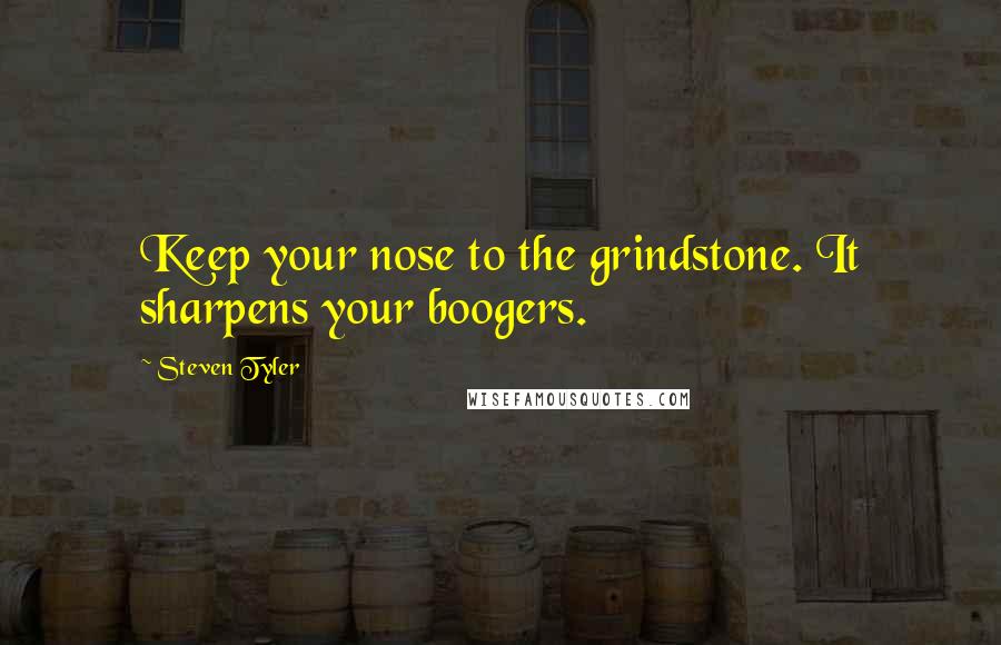 Steven Tyler Quotes: Keep your nose to the grindstone. It sharpens your boogers.