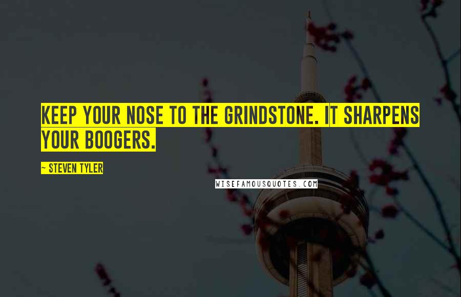 Steven Tyler Quotes: Keep your nose to the grindstone. It sharpens your boogers.