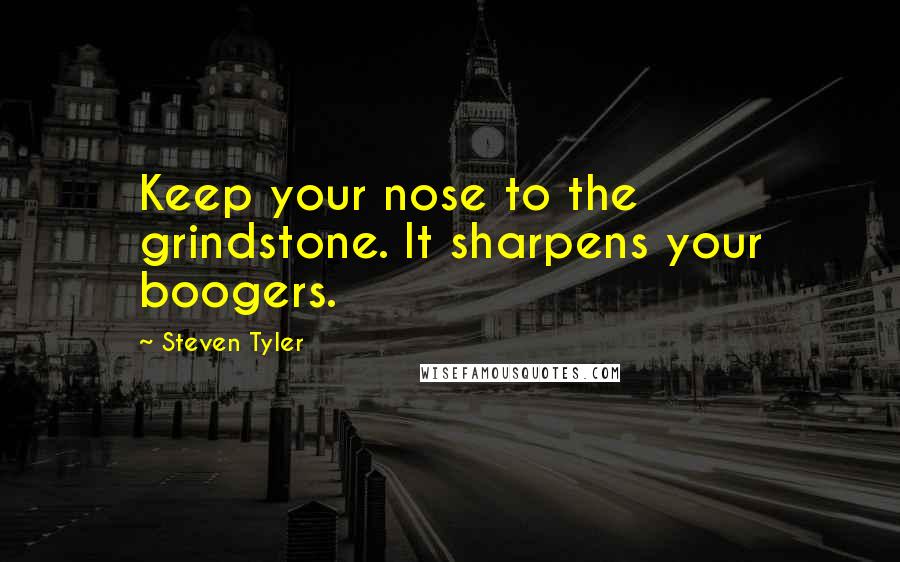 Steven Tyler Quotes: Keep your nose to the grindstone. It sharpens your boogers.