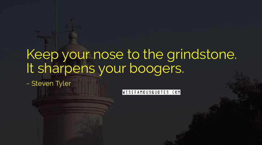 Steven Tyler Quotes: Keep your nose to the grindstone. It sharpens your boogers.