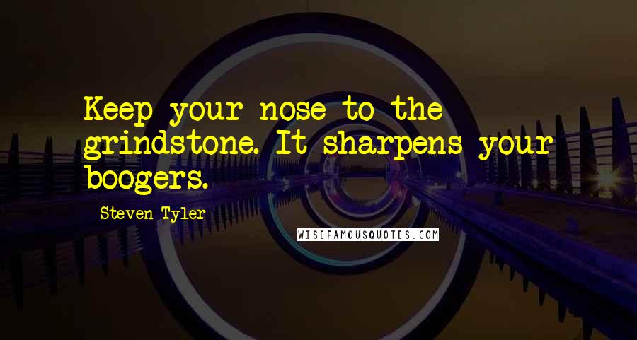 Steven Tyler Quotes: Keep your nose to the grindstone. It sharpens your boogers.