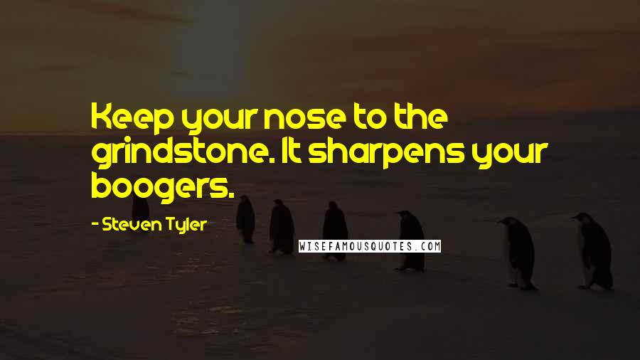 Steven Tyler Quotes: Keep your nose to the grindstone. It sharpens your boogers.