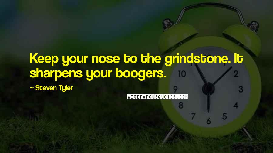 Steven Tyler Quotes: Keep your nose to the grindstone. It sharpens your boogers.