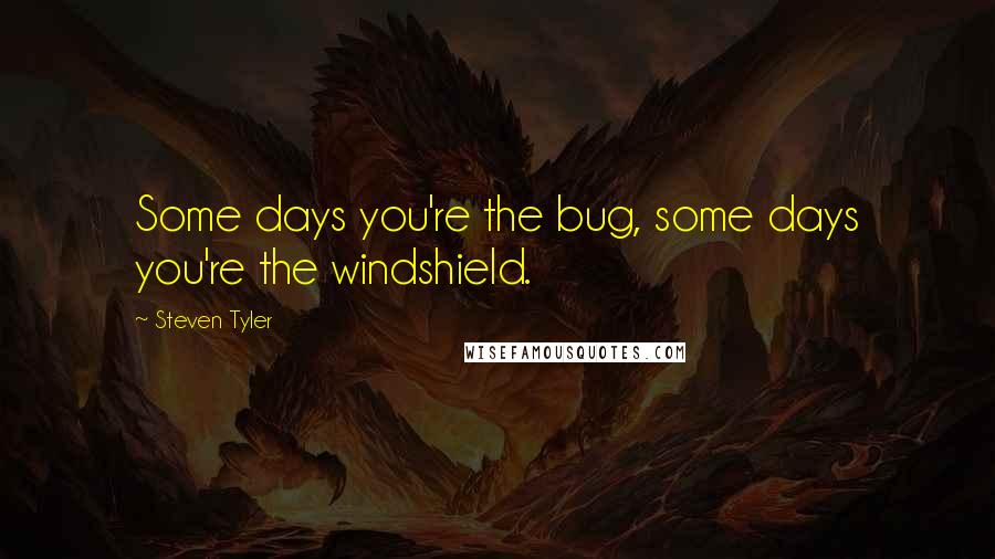 Steven Tyler Quotes: Some days you're the bug, some days you're the windshield.