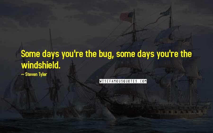 Steven Tyler Quotes: Some days you're the bug, some days you're the windshield.
