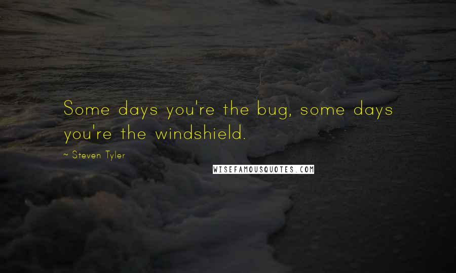 Steven Tyler Quotes: Some days you're the bug, some days you're the windshield.