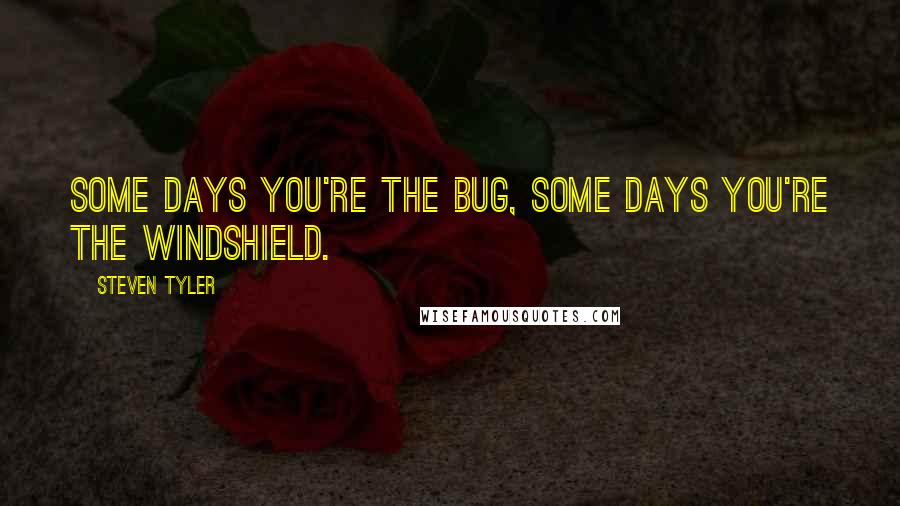 Steven Tyler Quotes: Some days you're the bug, some days you're the windshield.