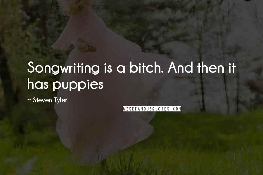 Steven Tyler Quotes: Songwriting is a bitch. And then it has puppies