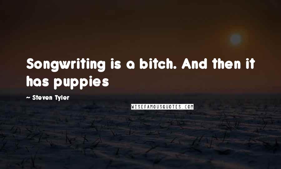 Steven Tyler Quotes: Songwriting is a bitch. And then it has puppies