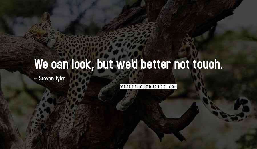 Steven Tyler Quotes: We can look, but we'd better not touch.