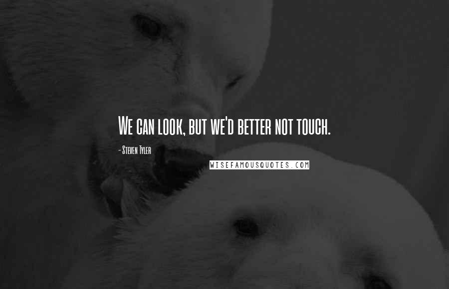 Steven Tyler Quotes: We can look, but we'd better not touch.