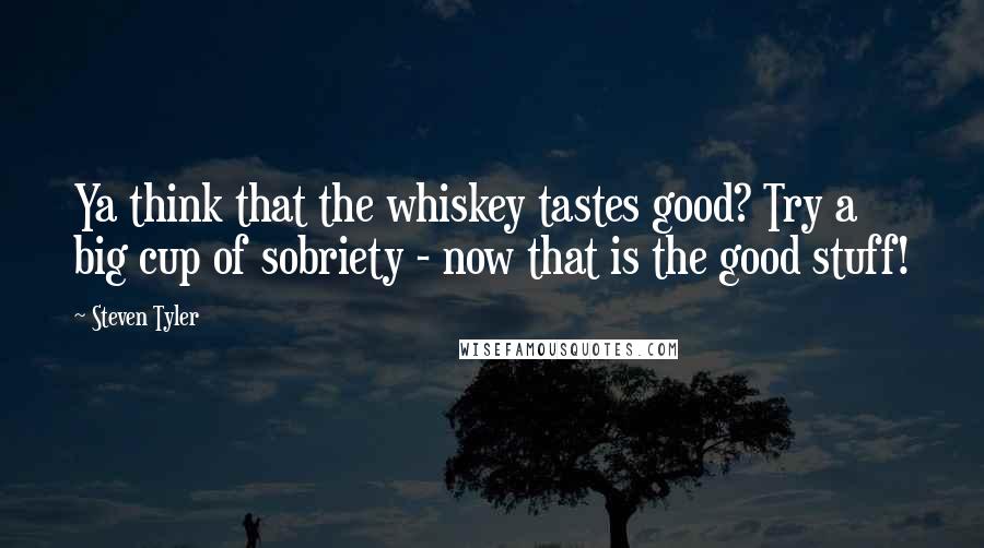 Steven Tyler Quotes: Ya think that the whiskey tastes good? Try a big cup of sobriety - now that is the good stuff!