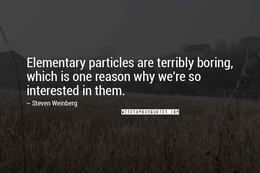 Steven Weinberg Quotes: Elementary particles are terribly boring, which is one reason why we're so interested in them.