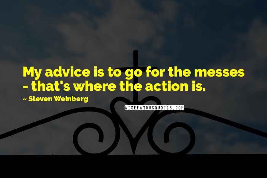 Steven Weinberg Quotes: My advice is to go for the messes - that's where the action is.