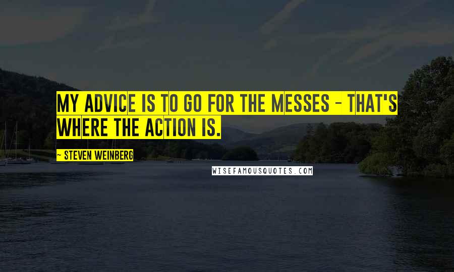 Steven Weinberg Quotes: My advice is to go for the messes - that's where the action is.