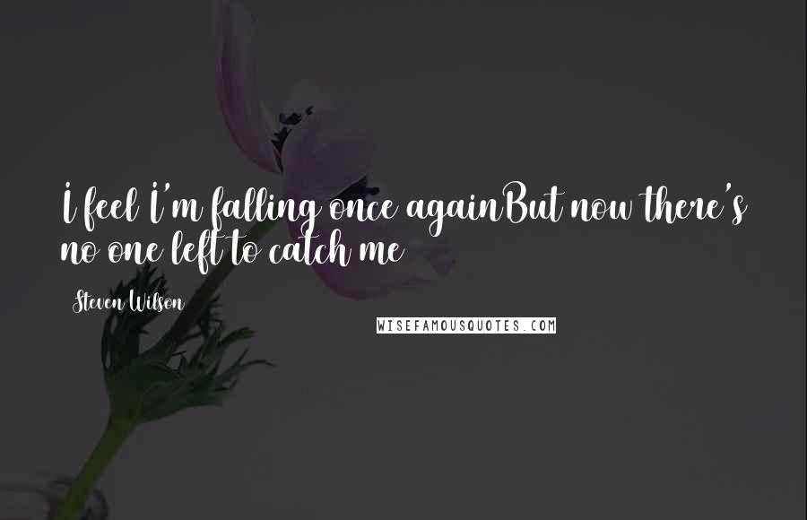 Steven Wilson Quotes: I feel I'm falling once againBut now there's no one left to catch me