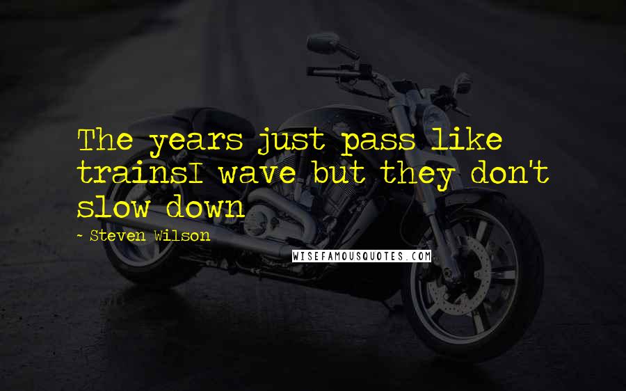 Steven Wilson Quotes: The years just pass like trainsI wave but they don't slow down