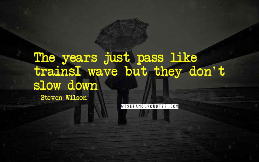 Steven Wilson Quotes: The years just pass like trainsI wave but they don't slow down