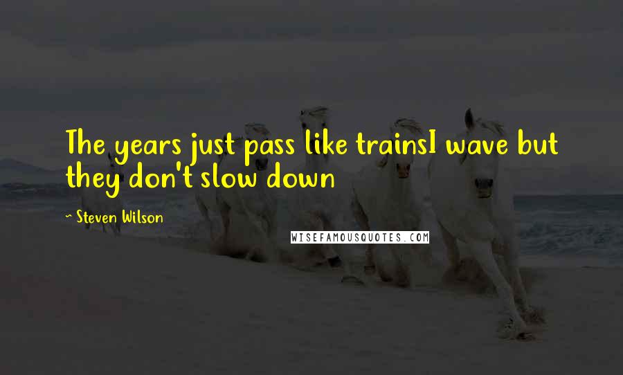 Steven Wilson Quotes: The years just pass like trainsI wave but they don't slow down