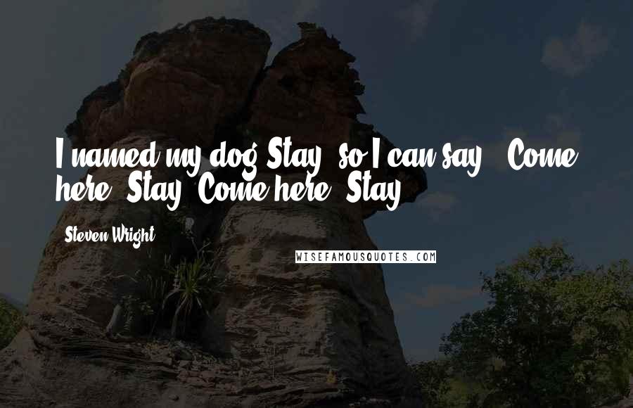 Steven Wright Quotes: I named my dog Stay, so I can say, 'Come here, Stay! Come here, Stay!