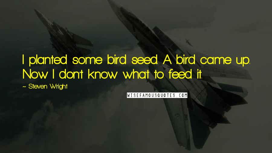 Steven Wright Quotes: I planted some bird seed. A bird came up. Now I don't know what to feed it.