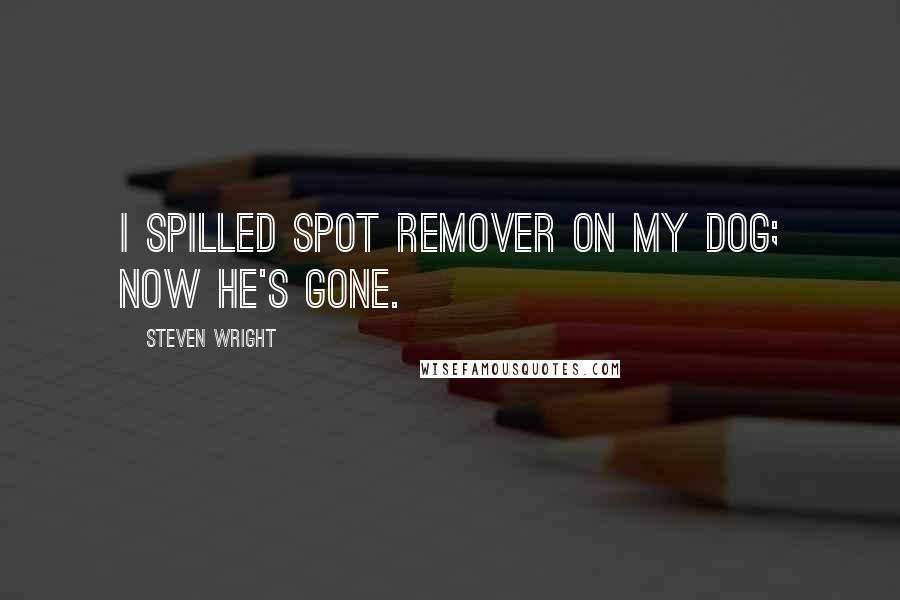 Steven Wright Quotes: I spilled spot remover on my dog; now he's gone.