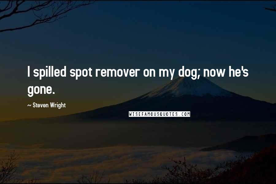 Steven Wright Quotes: I spilled spot remover on my dog; now he's gone.