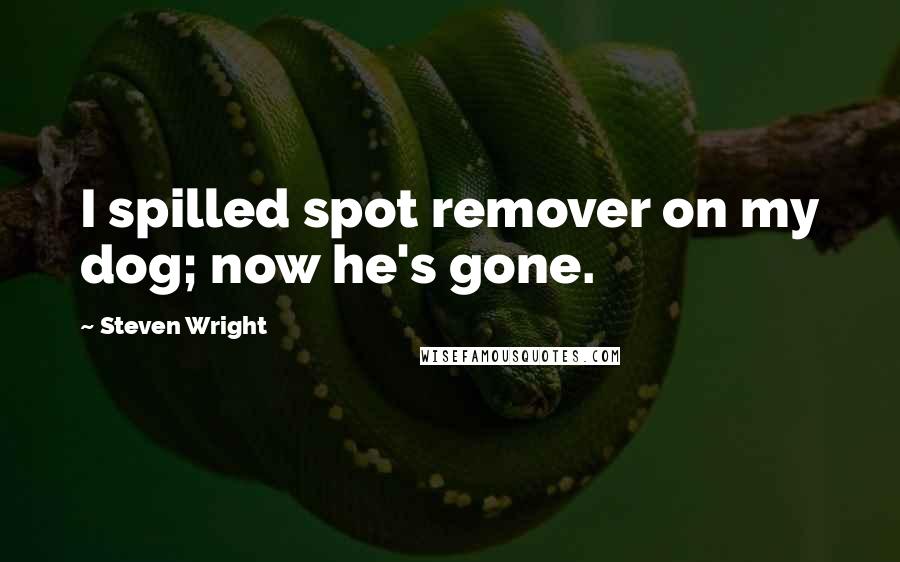 Steven Wright Quotes: I spilled spot remover on my dog; now he's gone.