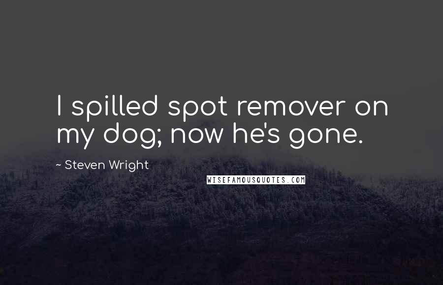 Steven Wright Quotes: I spilled spot remover on my dog; now he's gone.