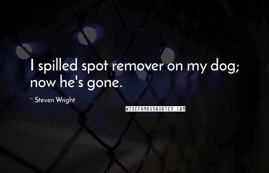 Steven Wright Quotes: I spilled spot remover on my dog; now he's gone.