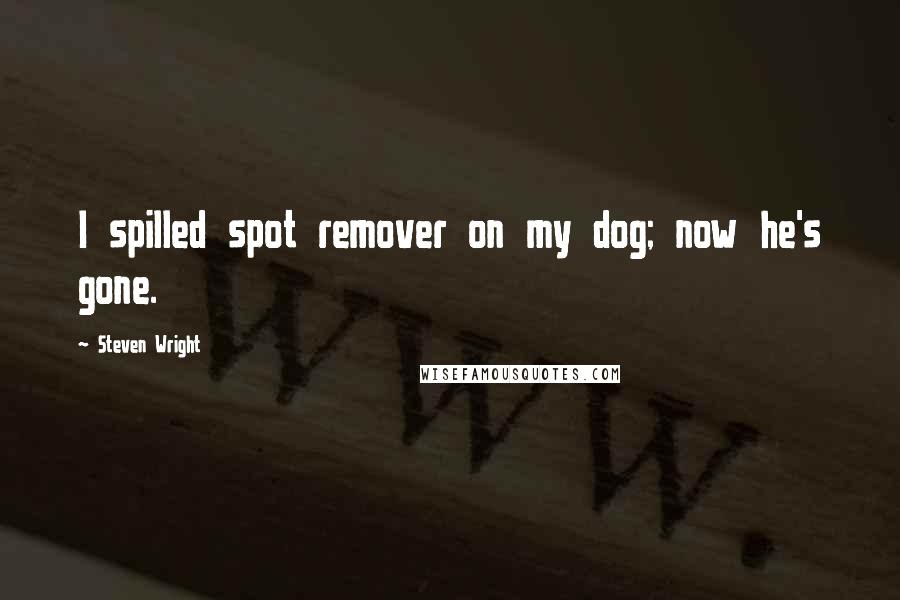 Steven Wright Quotes: I spilled spot remover on my dog; now he's gone.